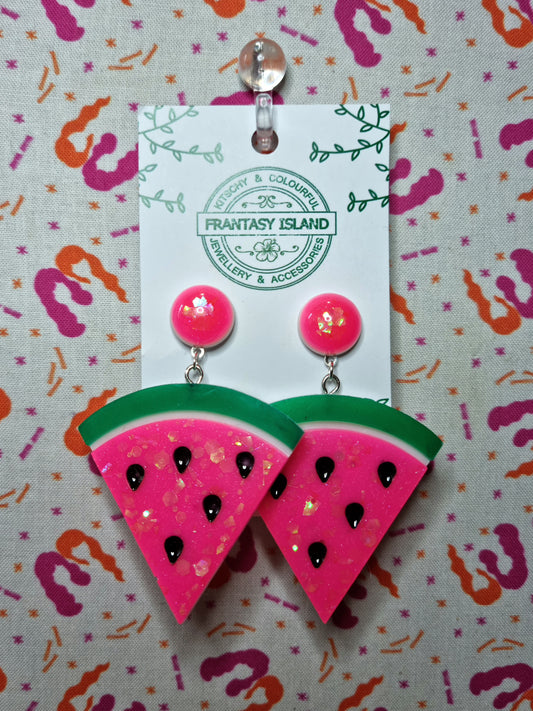 Watermelon Slice Earrings