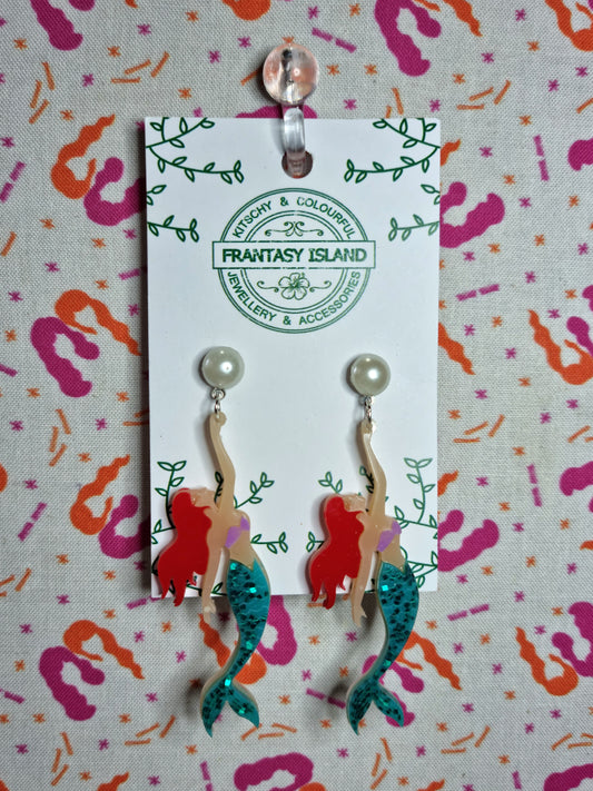 Swimming Mermaid Earrings