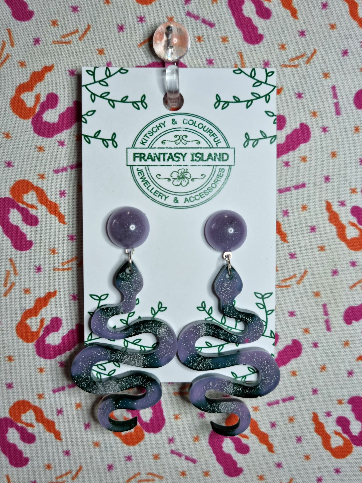 Smokey Lilac & Green Galaxy Snake Drops