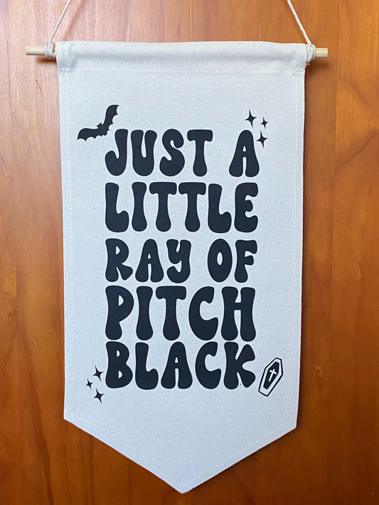Just a little ray of pitch black wall flag