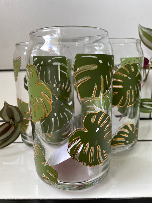 Monstera leaf glass