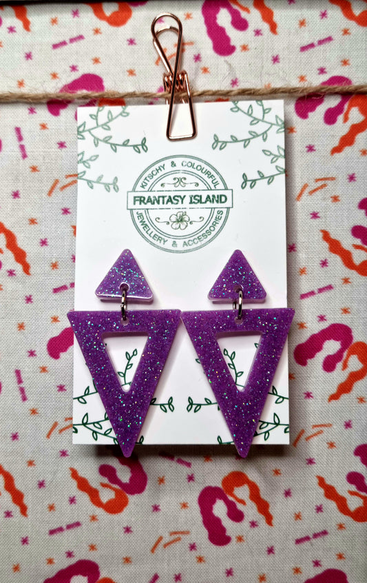 Lilac Glitter Pyramid Drops