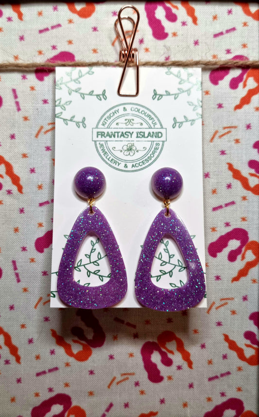 Lilac Glitter Teardrops