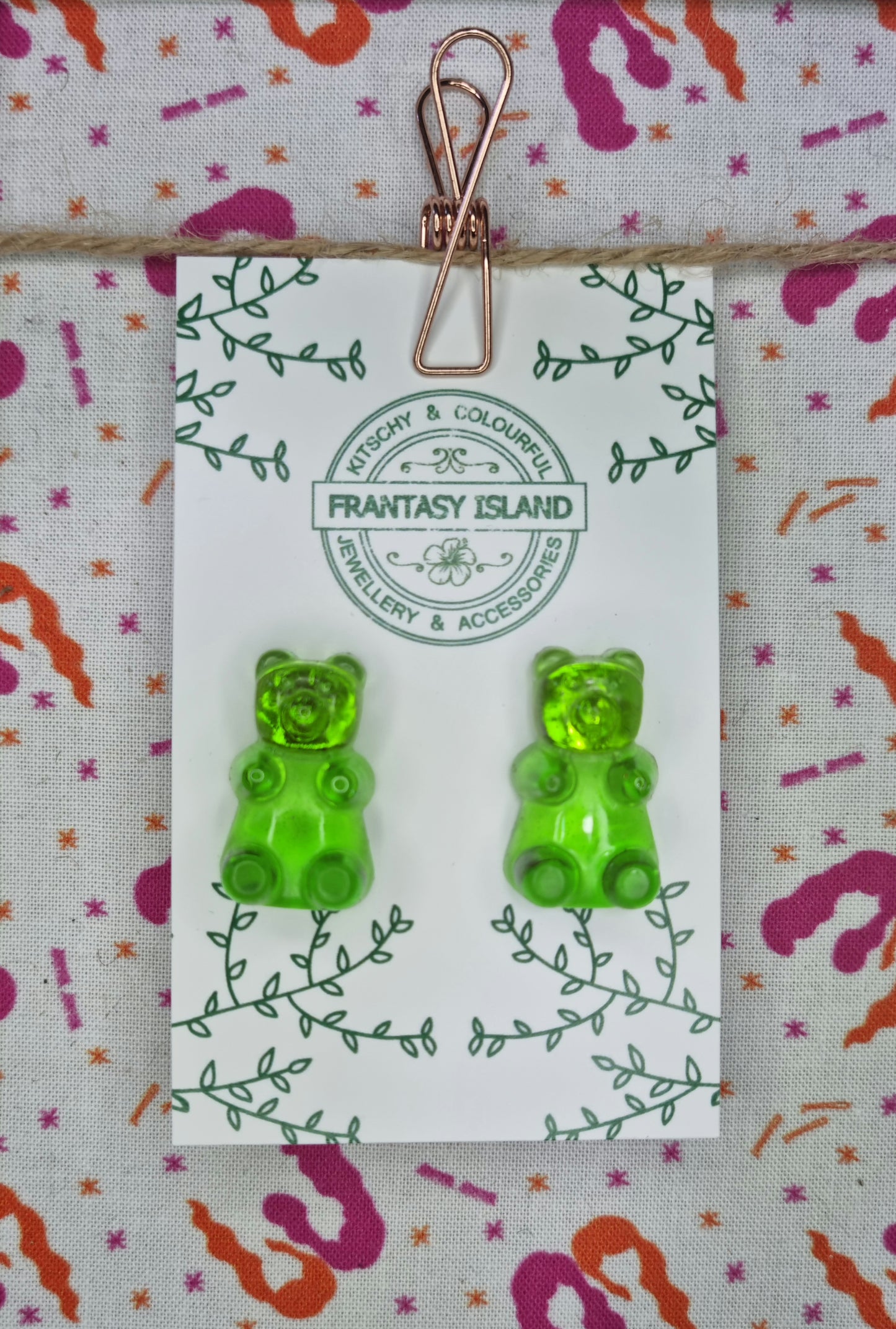 Apple Green Gummy Bear Studs