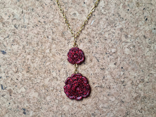 Red Rose Pendant Necklace