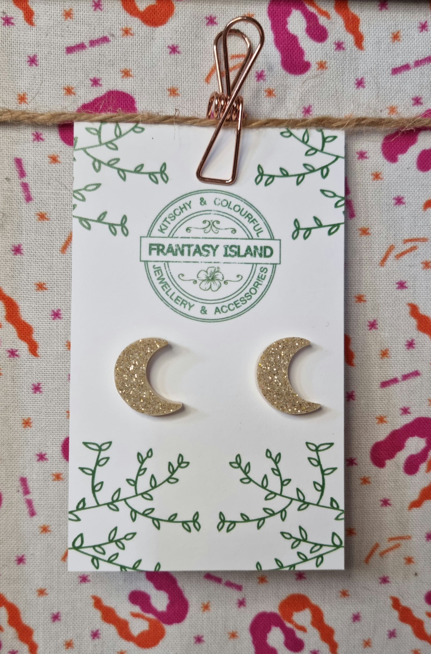 Pale Gold Moon Studs