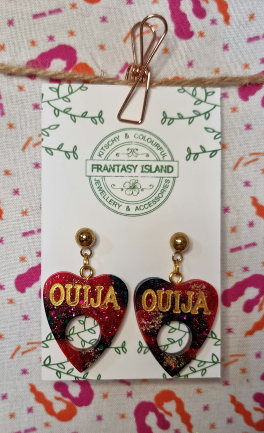 Pink, Green & Gold Marbled Planchette Drops
