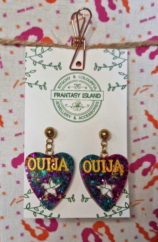 Purple, Green & Gold Marbled Planchette Drops