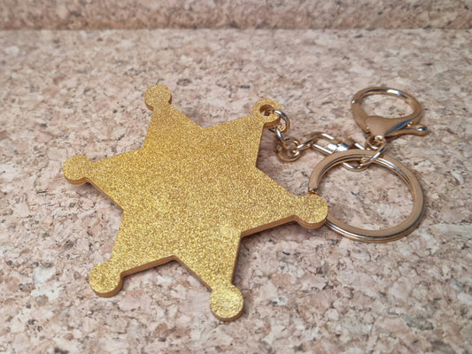 Gold Sheriff Keychain