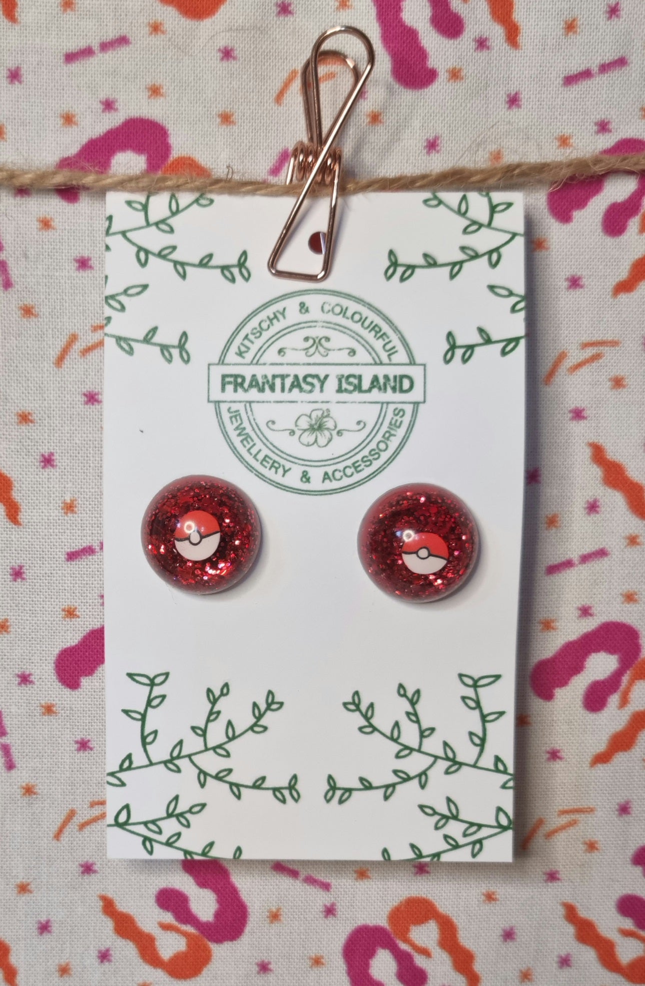 Red Pokeball Studs