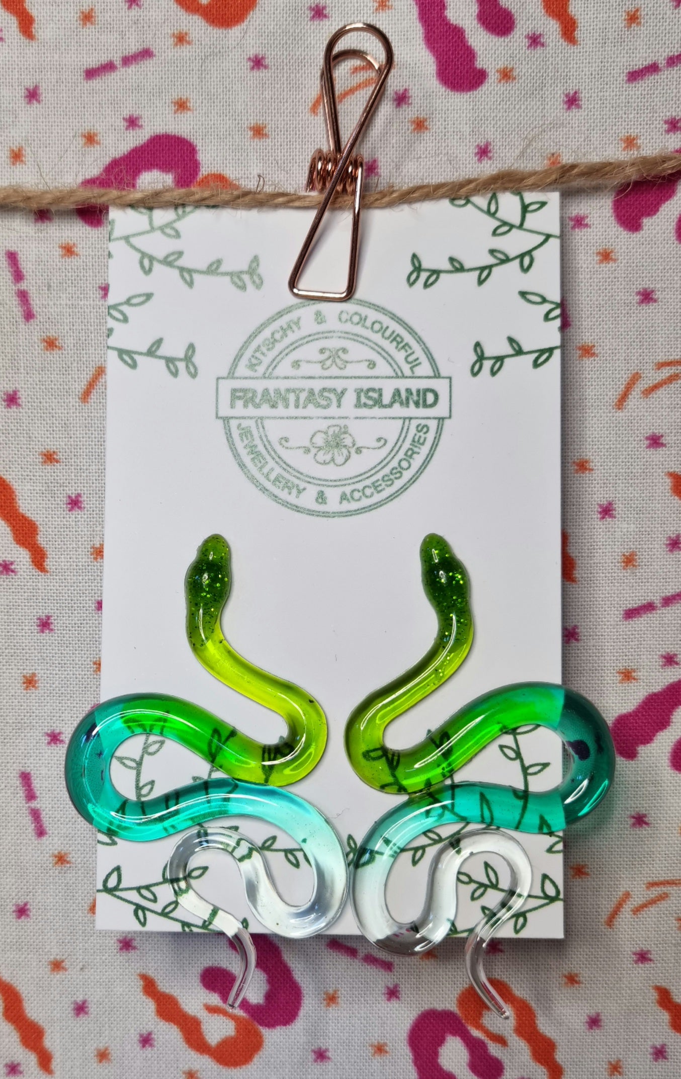 Green Ombre Snake Studs