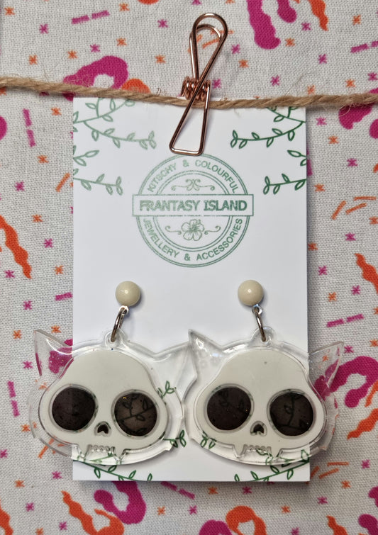 Cat Skull Earrings