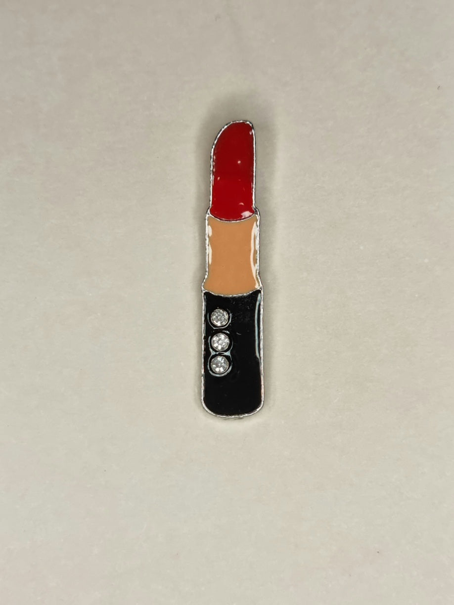 Diamanté Lipstick Pin