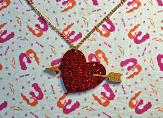 Shot Through the Heart Necklace - Red