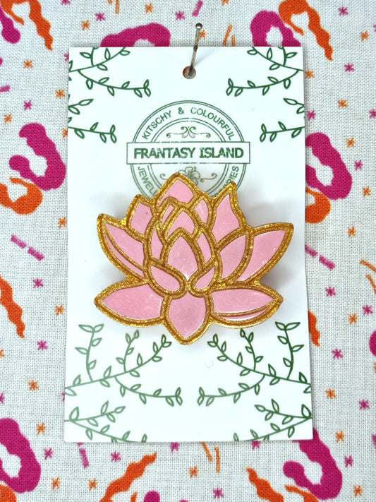 Pink Lotus Brooch