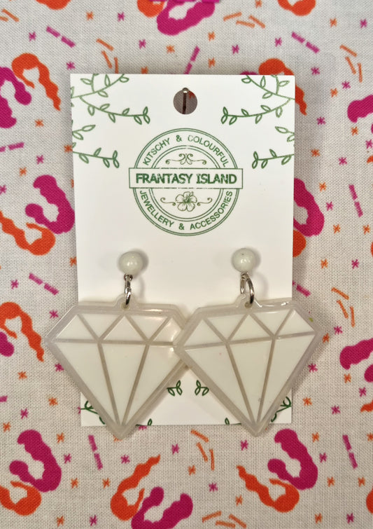 White Diamond Earrings