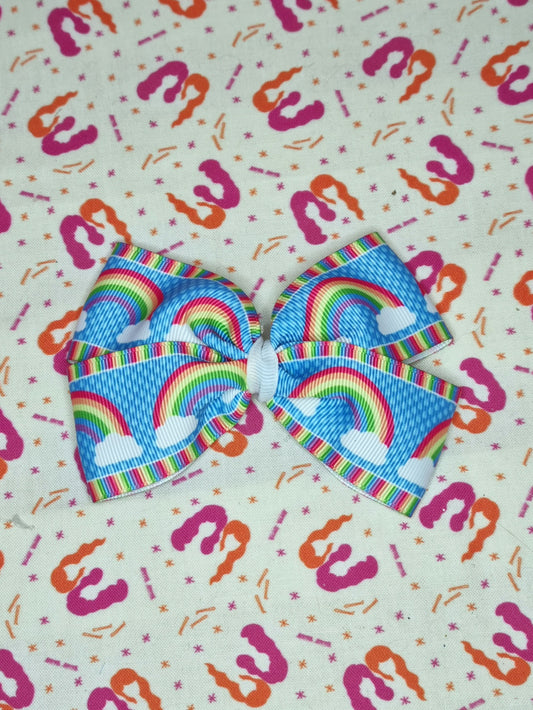 Large Rainbow Grosgrain Bows
