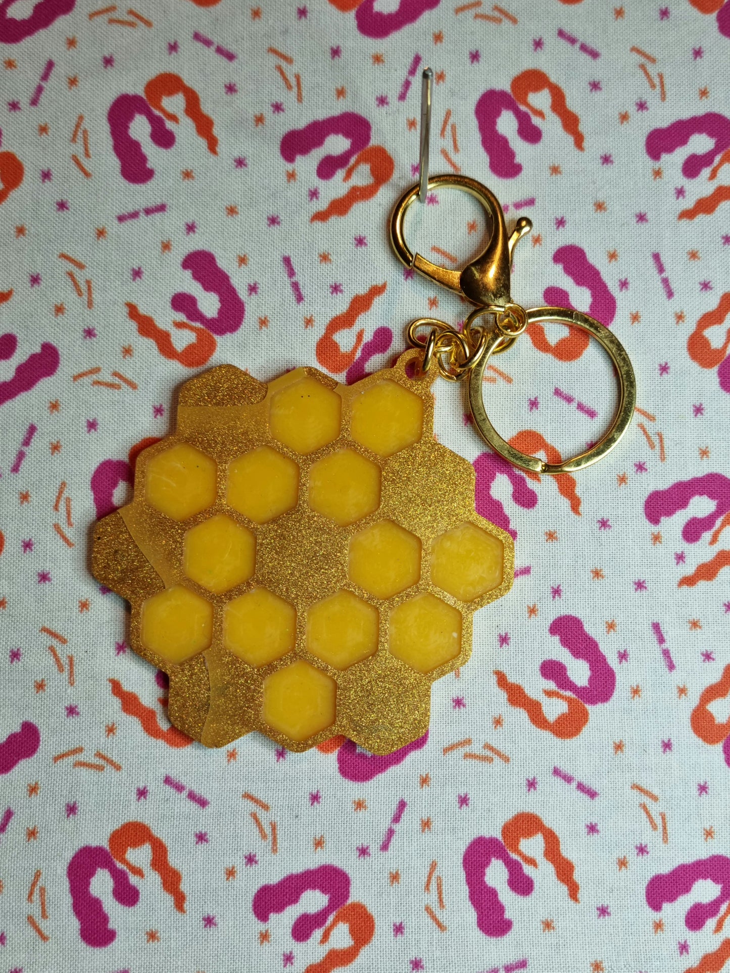 Honeycomb Keychain