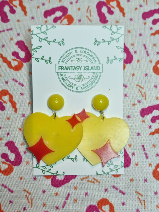 Red & Yellow Glitter Hearts