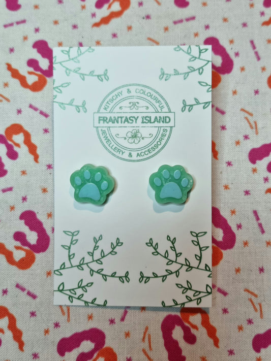 Paw Print Studs