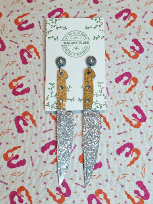 Extra Large Knife Earrings