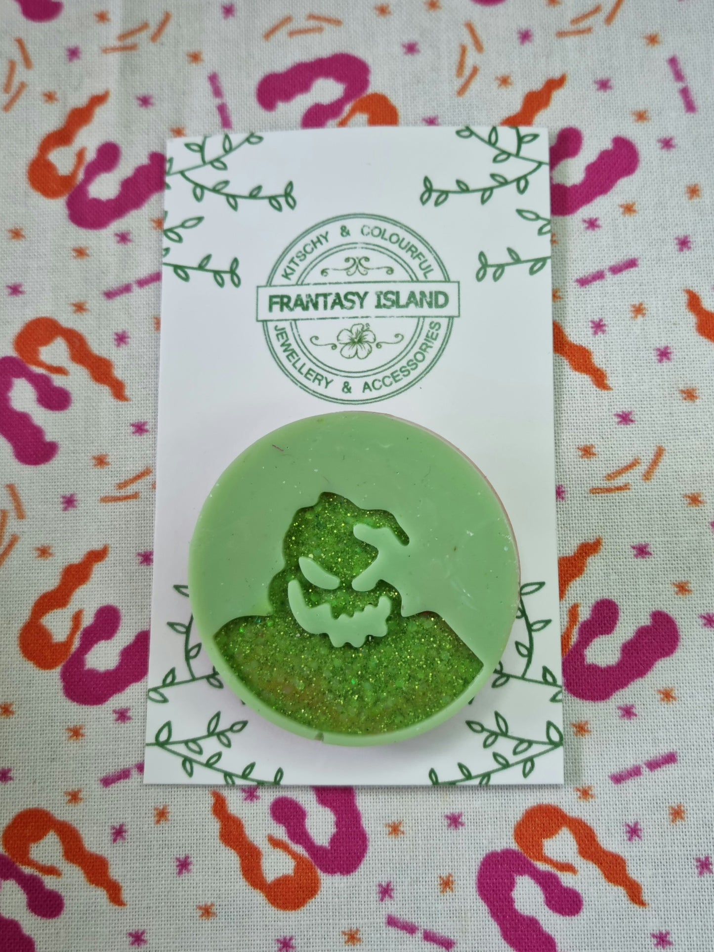 Oogie Boogie Silhouette Brooch - Green