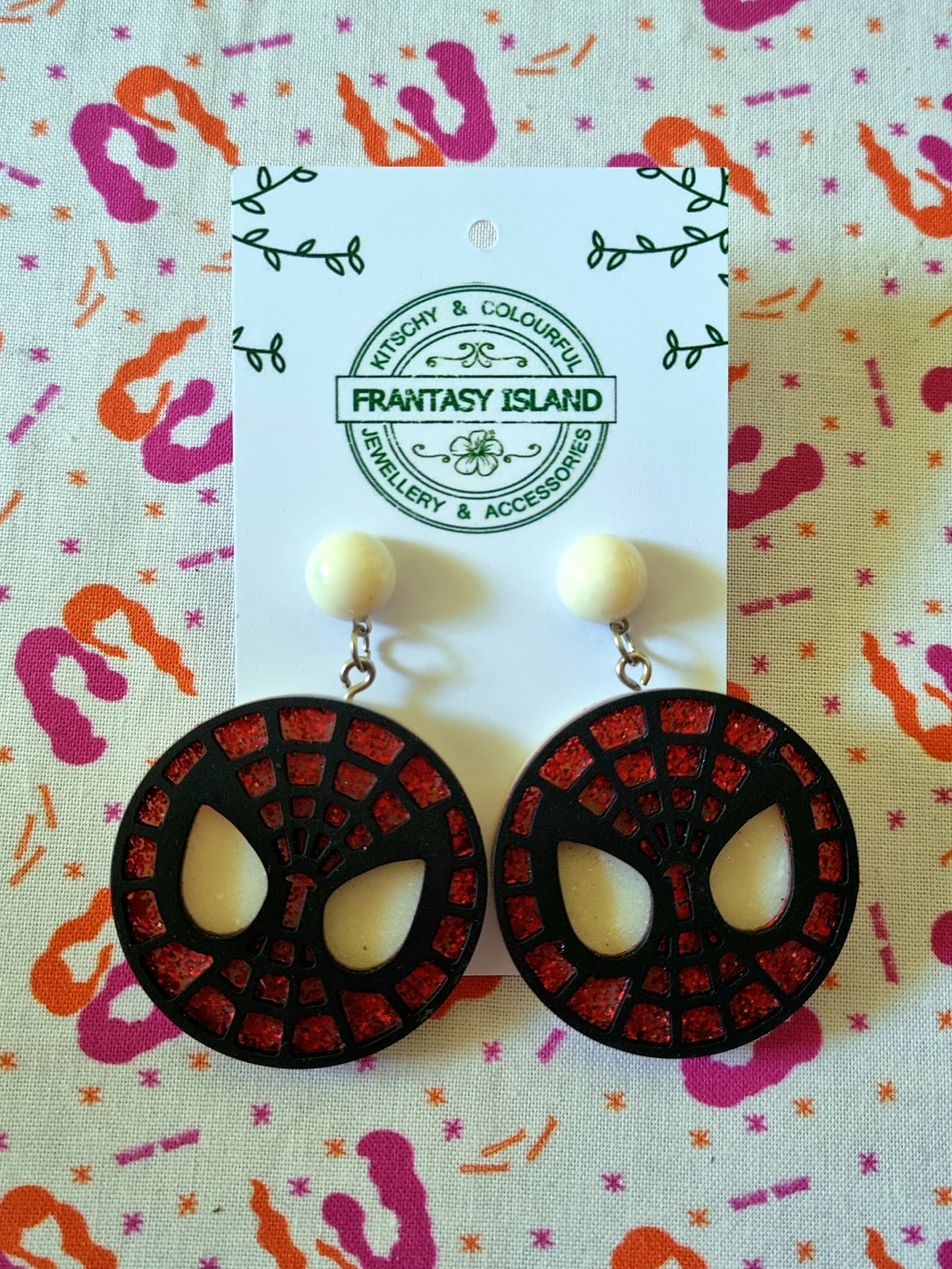 Spiderman Mask Earrings