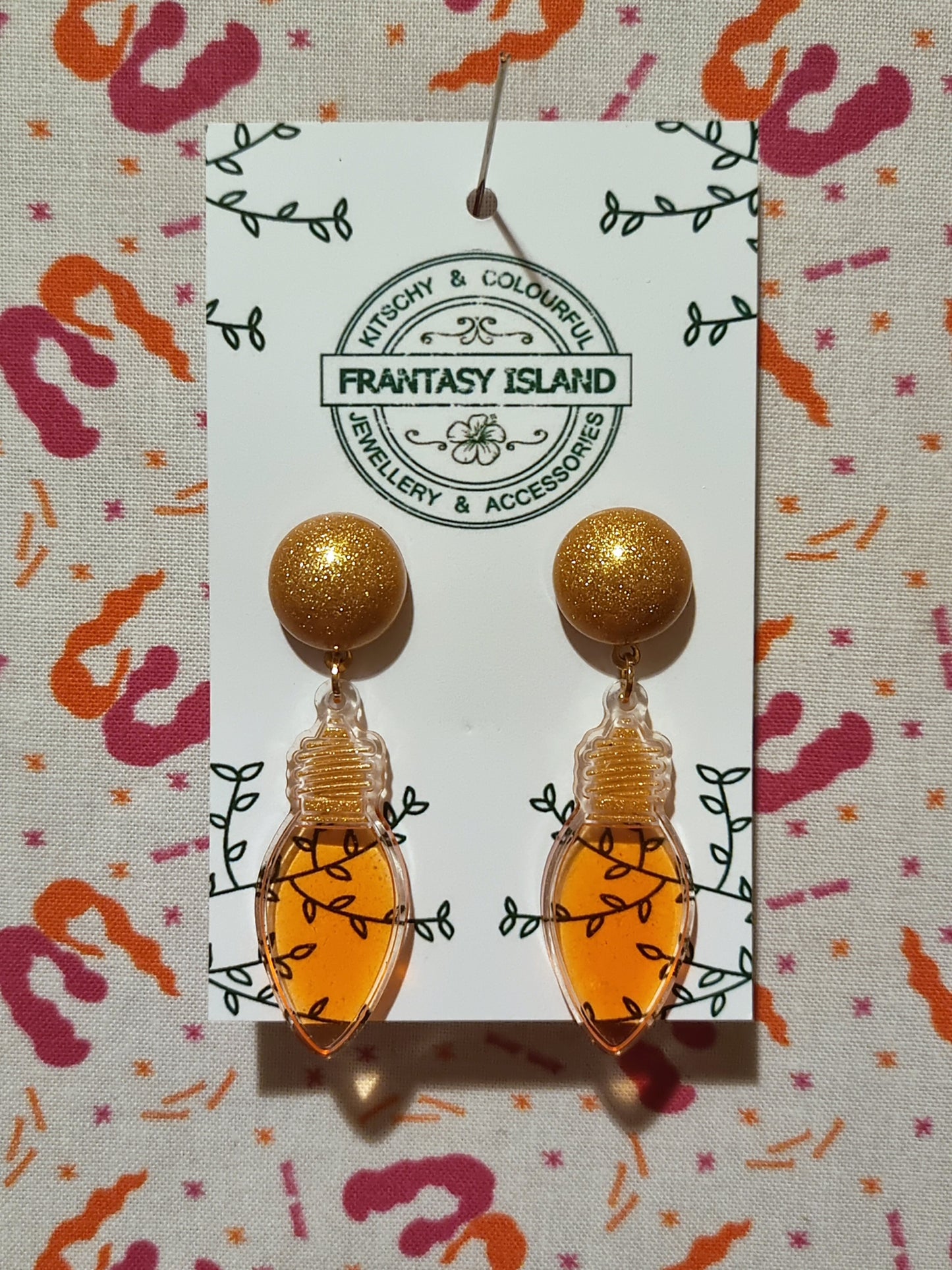Orange Lightbulb Earrings